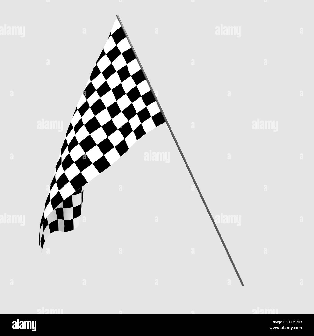 Le rendu 3D d'un drapeau noir et blanc large Banque D'Images