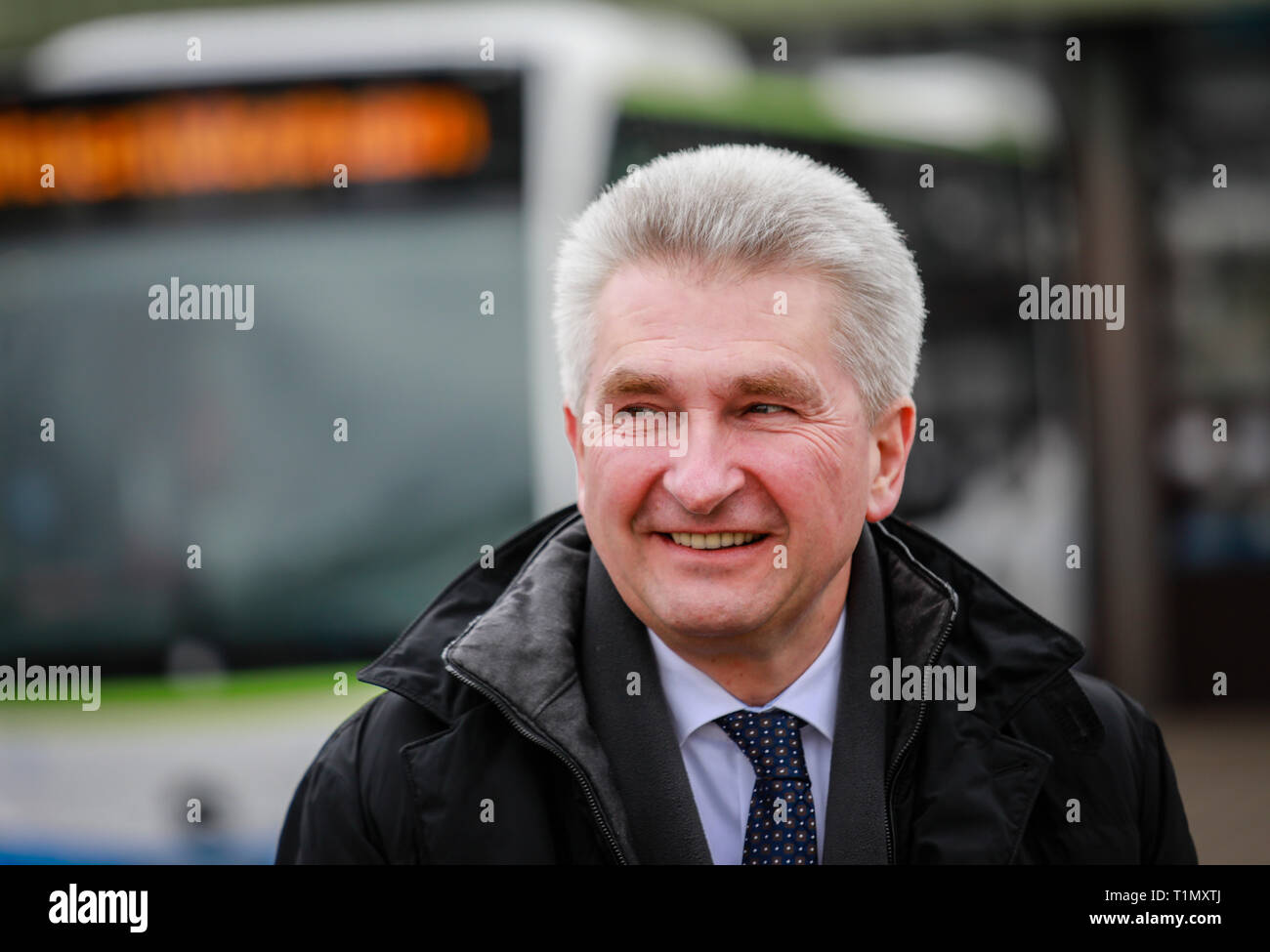 Monheim, Rhénanie du Nord-Westphalie, Allemagne - le Professeur Dr. Andreas Pinkwart, Ministre des affaires économiques, de l'innovation, de la numérisation et de l'Énergie de l'État Banque D'Images