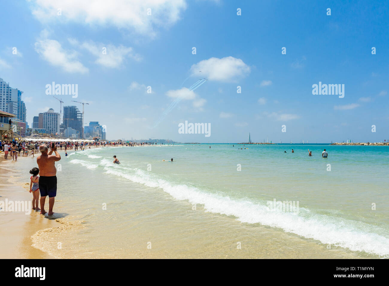 Bourget sur Yom Ha'atsmaout - jour de l'indépendance - 2 mai 2017, Tel Aviv, Israël Banque D'Images