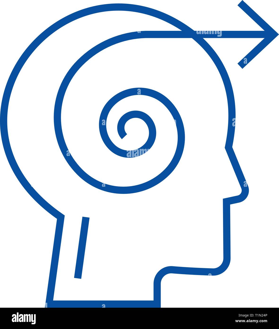 Décision L'accent sur l'icône de la ligne de tête concept. Décision Focus vecteur plat à tête symbole, signe, contours illustration. Illustration de Vecteur