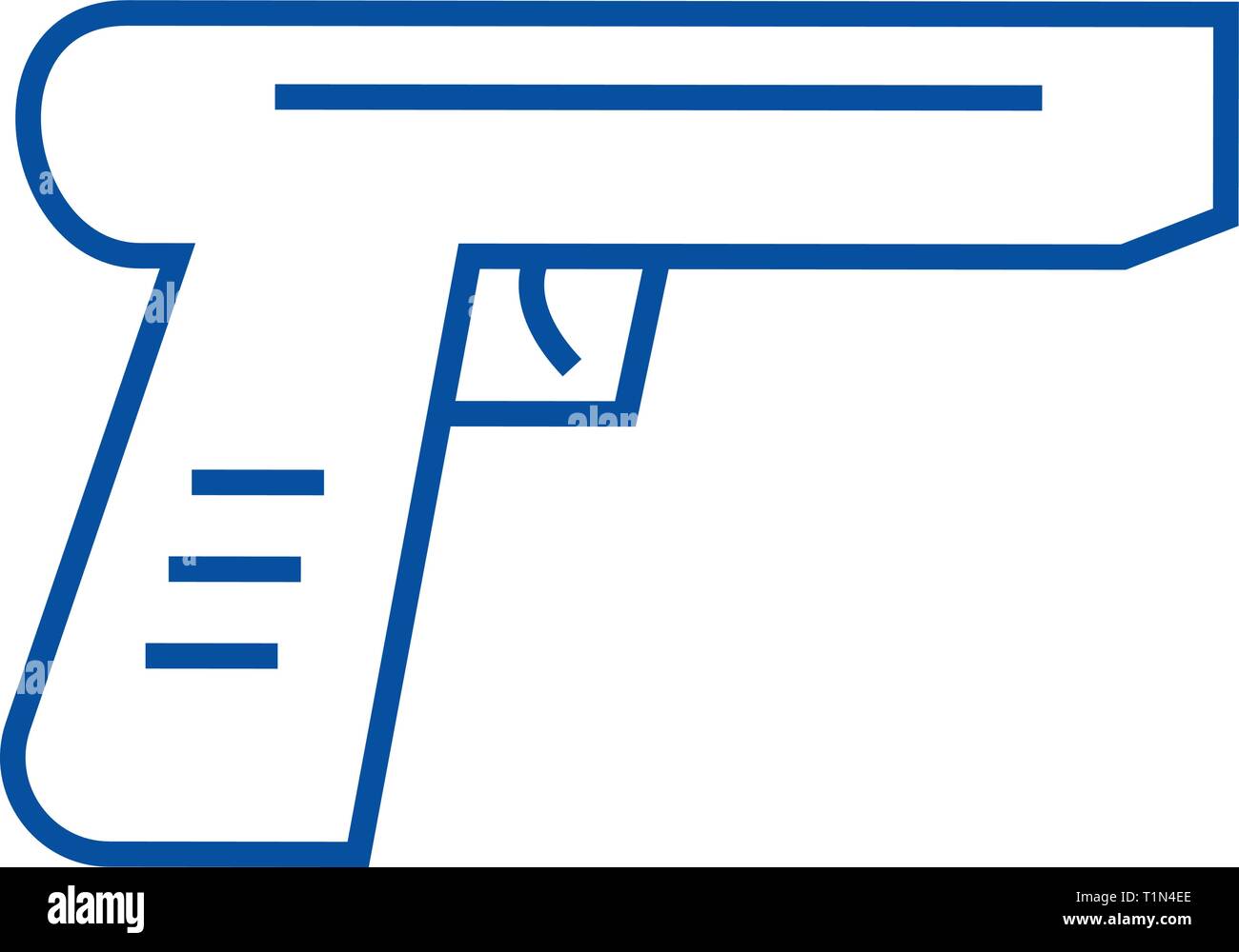 L'icône de la ligne d'armes à feu concept. Télévision des armes à feu, signe, symbole vecteur illustration contour. Illustration de Vecteur