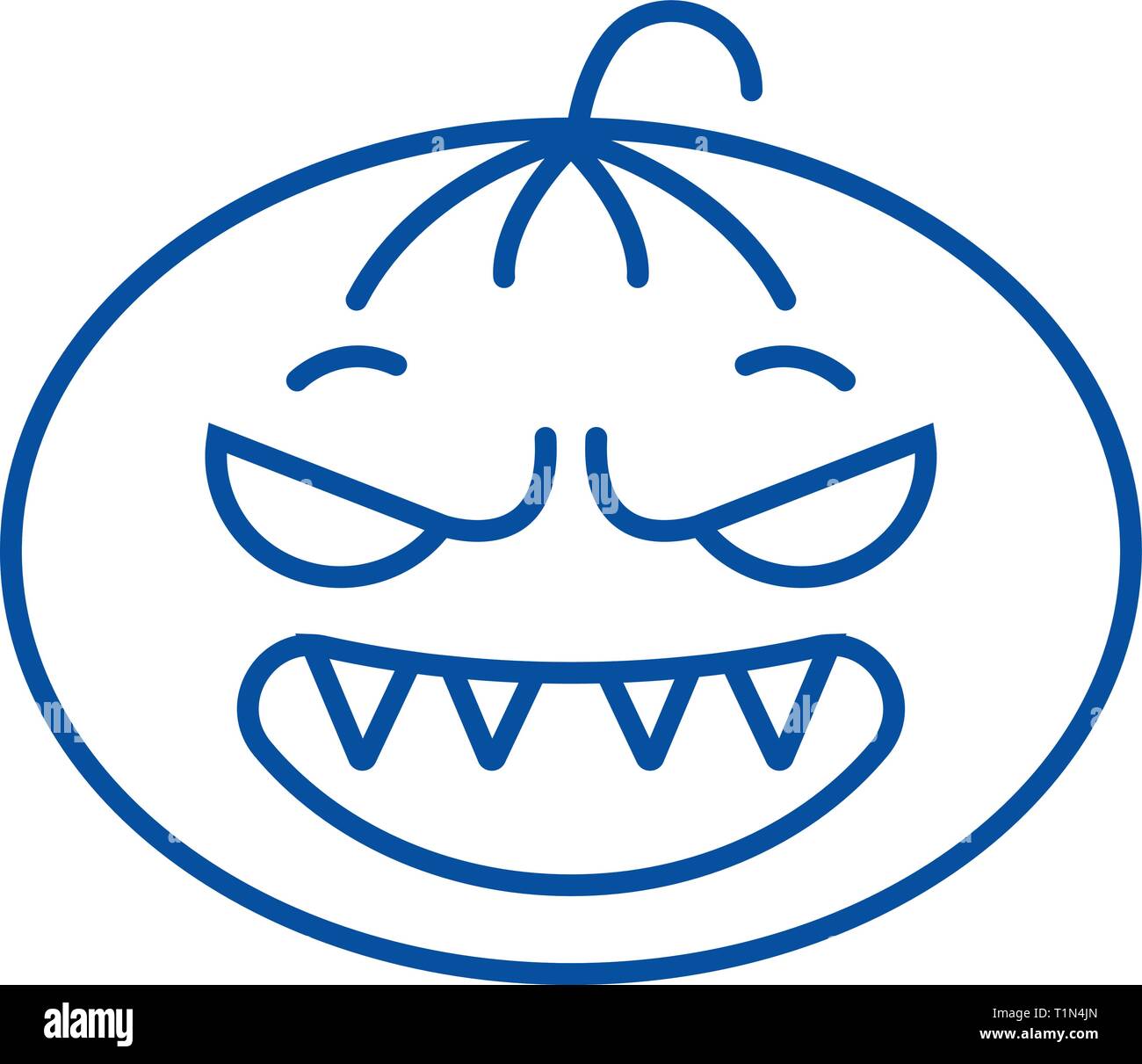 L'icône de la ligne emoji Halloween concept. Télévision emoji Halloween, signe, symbole vecteur illustration contour. Illustration de Vecteur