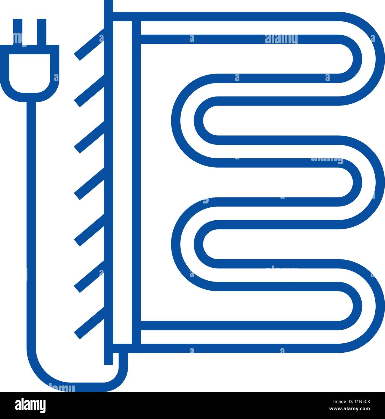 L'icône de la ligne sèche serviette chauffant concept. Sèche-serviettes  sèche-linge télévision vector symbole, signe, contours illustration Image  Vectorielle Stock - Alamy