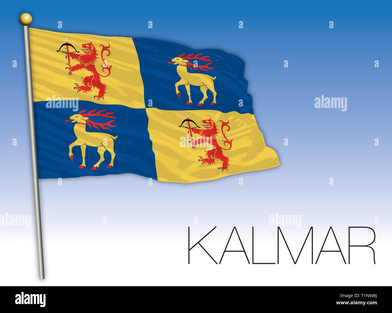 Drapeau régional de Kalmar, Suède, vector illustration Illustration de Vecteur