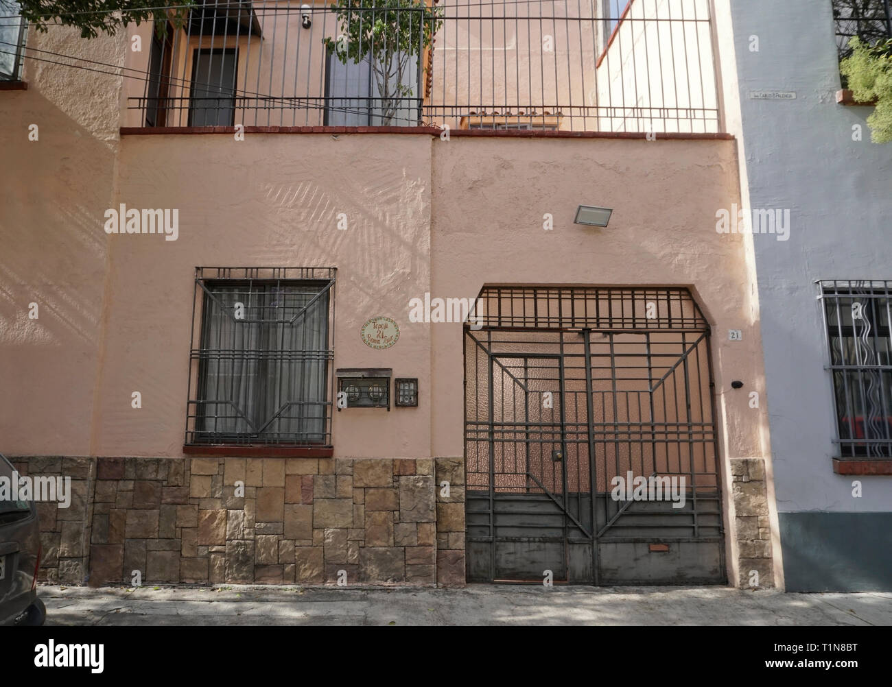Calle Tepeji 21, la maison d'enfance de directeur, Alfonso Cuaron, en face de l'endroit où le film, ROMA, a été filmé à Colonia Roma Sur Banque D'Images
