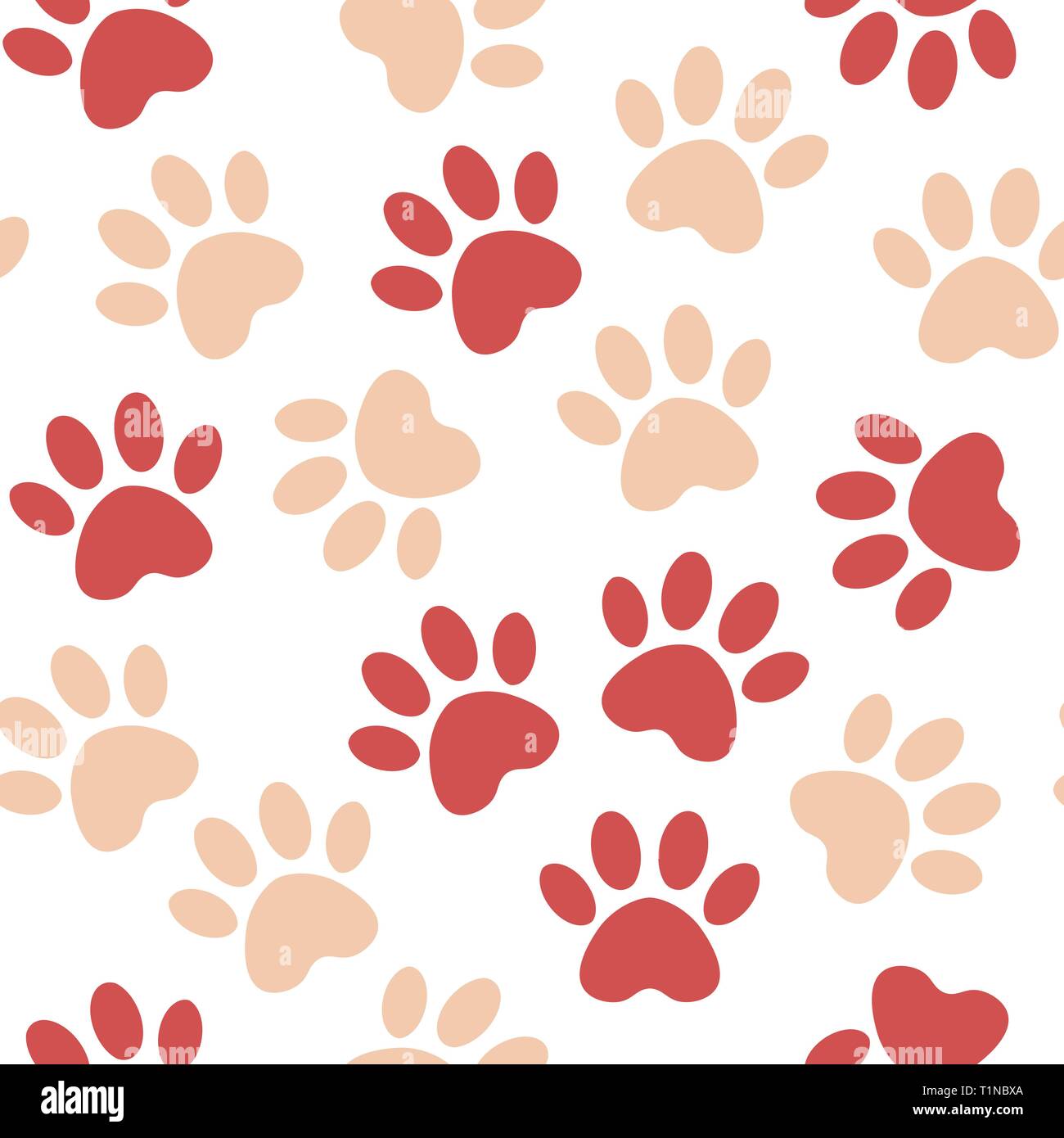 Toile Avec Silhouettes De Chat Ou Chien Rouge L Empreinte De Patte Animal Illustration Vectorielle Pistes Paw Print Sans Couture Image Vectorielle Stock Alamy