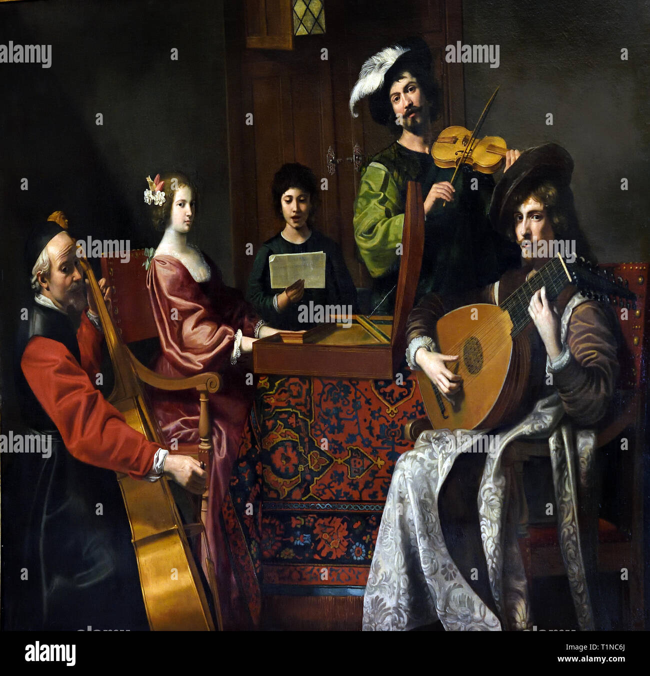 Le Concert 1630 par Nicolas Tournier (1590-1638), France, en français. Banque D'Images