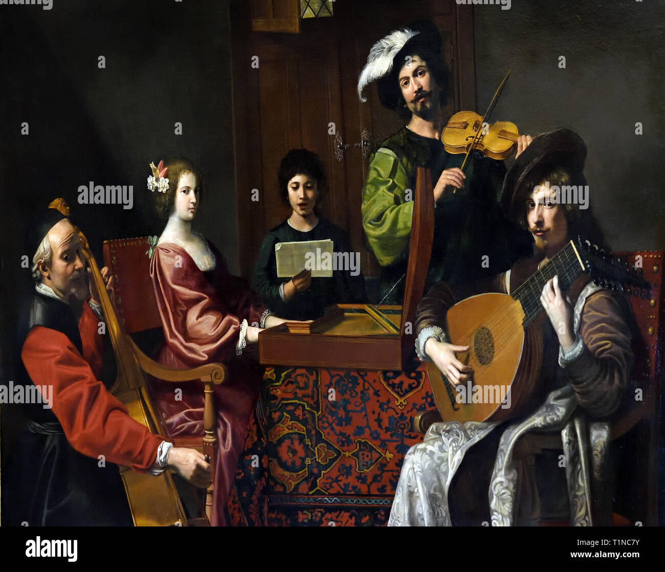 Le Concert 1630 par Nicolas Tournier (1590-1638), France, en français. Banque D'Images