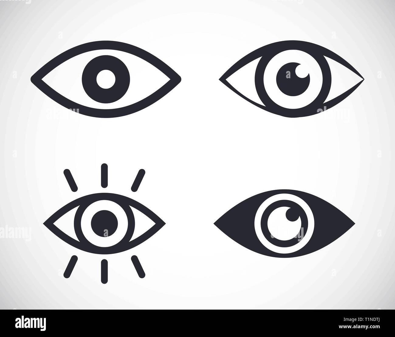 Des yeux différents des symboles et télévision illustration style design Illustration de Vecteur