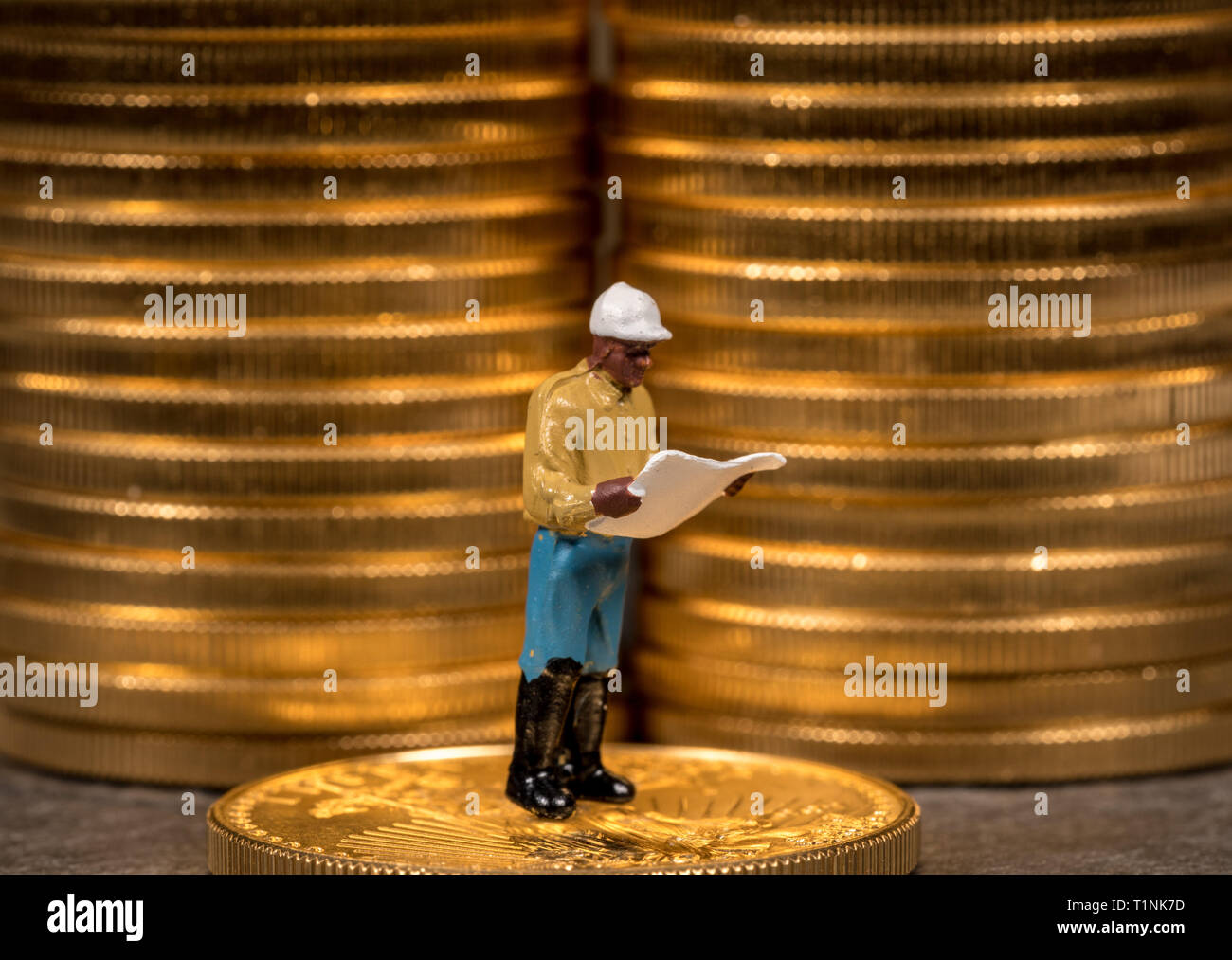 Concept d'investissement dans l'or du trésor américain avec les pièces d'Aigle d'Or Banque D'Images