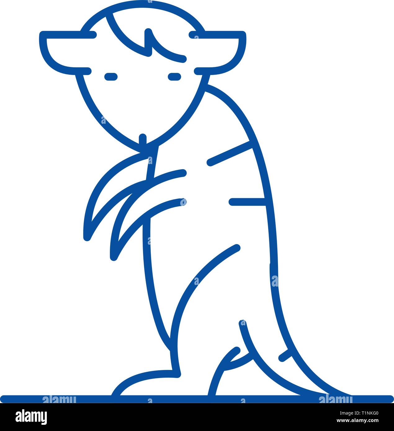 L'icône de la ligne Meerkat concept. Meerkat télévision vector symbole, signe, contours illustration. Illustration de Vecteur