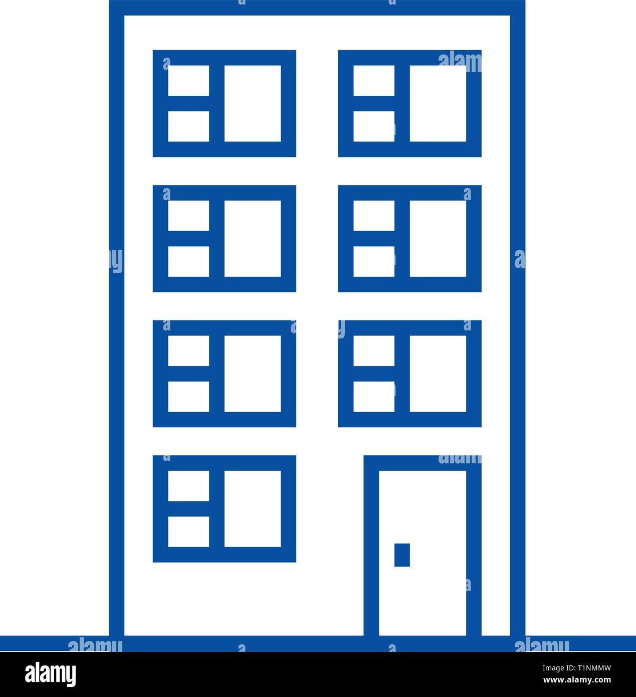 L'icône de la ligne maison bureau concept. Maison appartement Bureau, signe, symbole vecteur illustration contour. Illustration de Vecteur