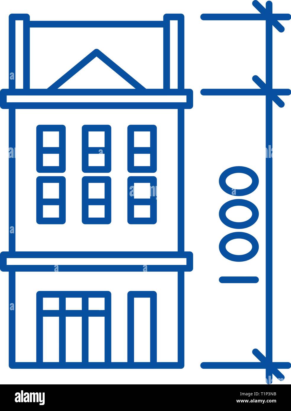 L'icône de la ligne caractéristiques maison concept. Télévision les caractéristiques de la maison, signe, symbole vecteur illustration contour. Illustration de Vecteur