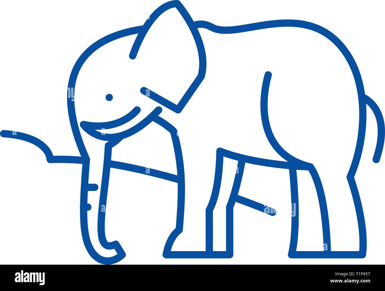 L'icône de la ligne d'éléphants indiens concept. L'éléphant indien symbole vecteur télévision, signe, contours illustration. Illustration de Vecteur