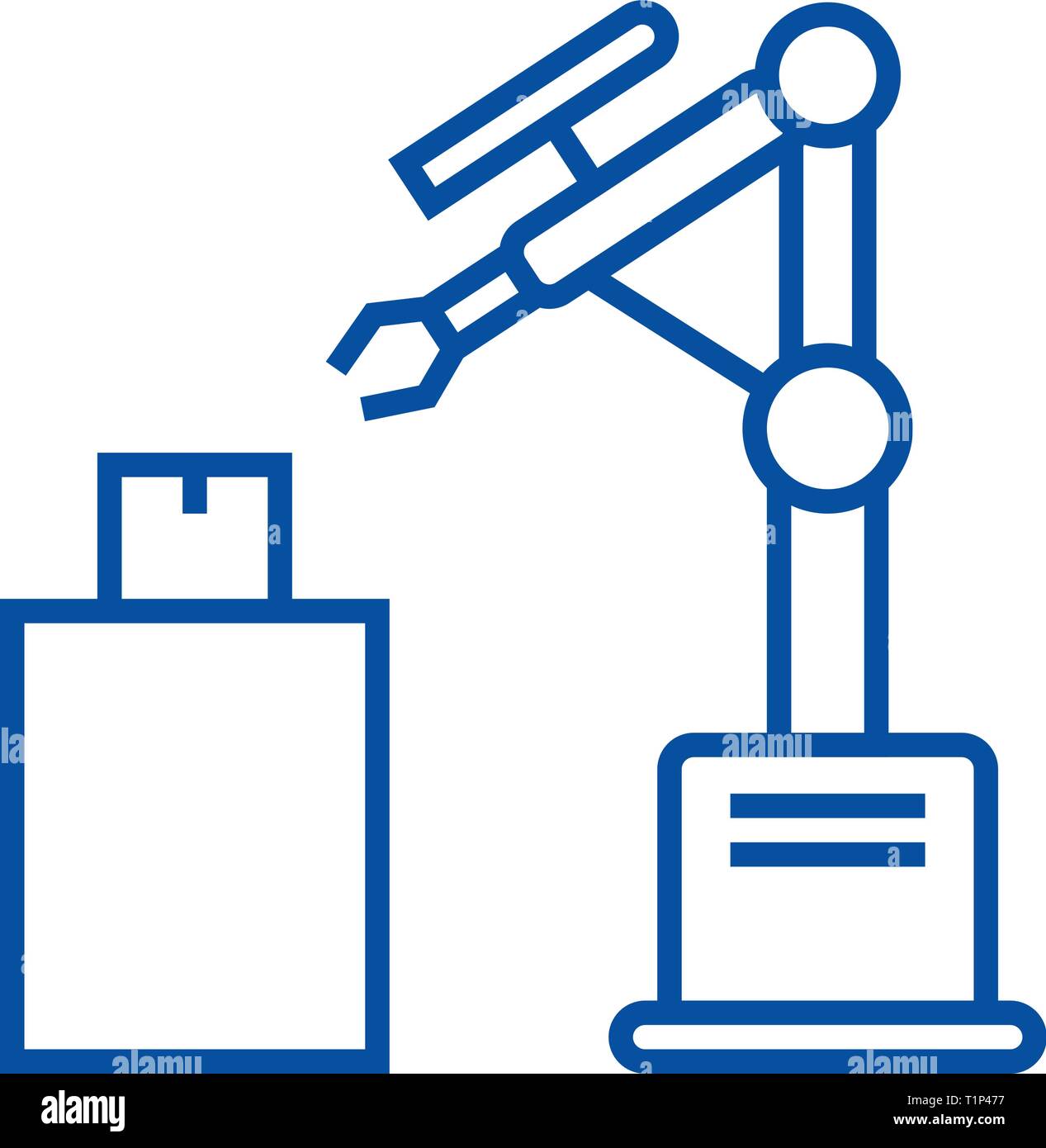 L'icône de la ligne du robot laser industriel concept. Télévision robot laser industriels, signe, symbole vecteur illustration contour. Illustration de Vecteur