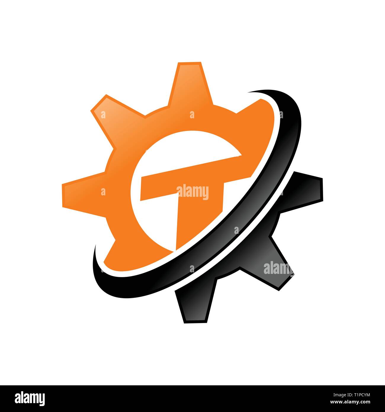 Lettre T Ingénierie globale initiale vecteur solution modèle de conception de logo graphique Symbole Illustration de Vecteur