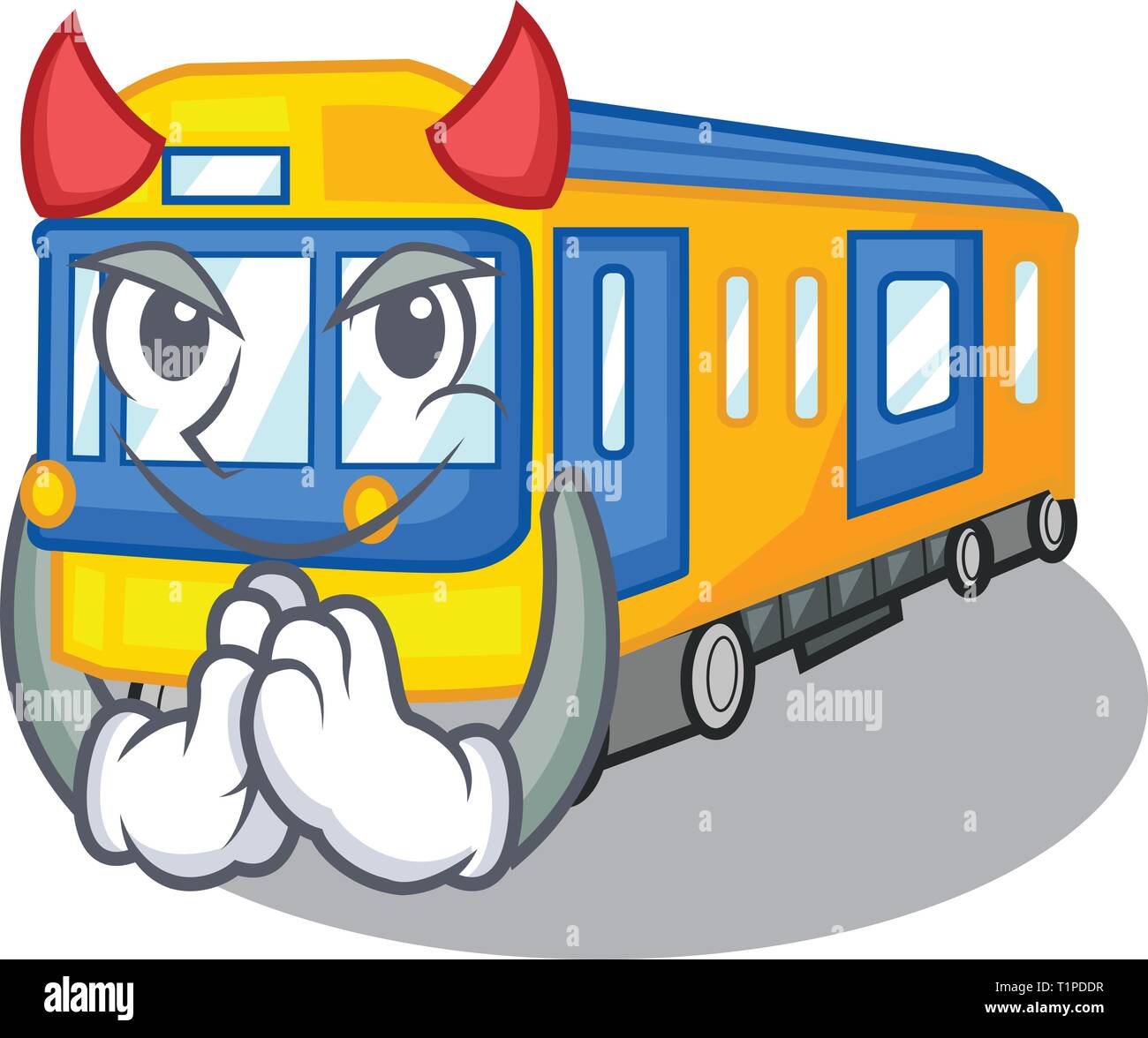 Devil Subway train isolé dans le cartoon vector illustration Illustration de Vecteur