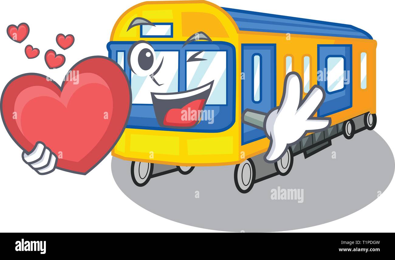 Avec cœur Subway train isolé dans le cartoon vector illustration Illustration de Vecteur