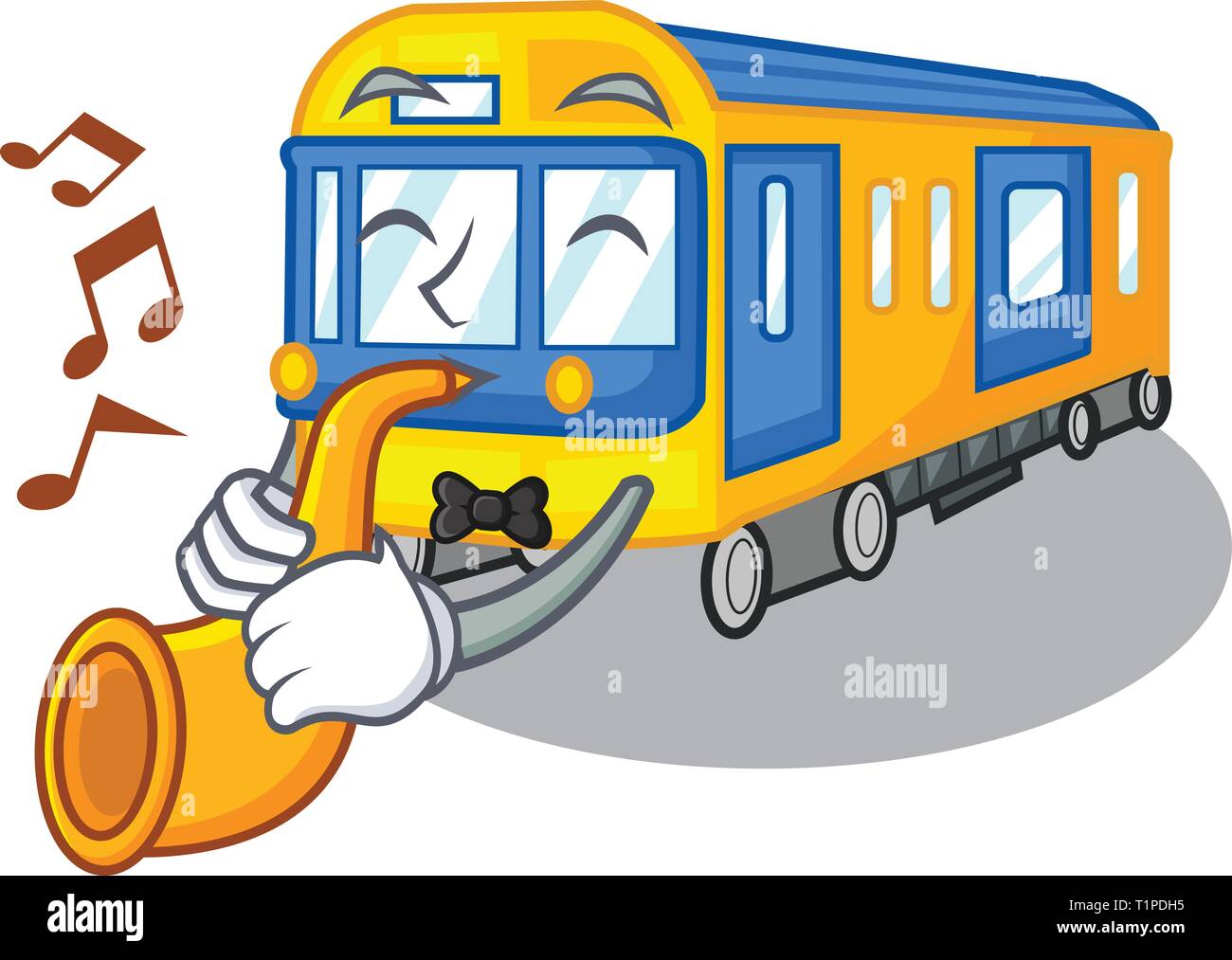 Trompette avec Subway train isolé dans le cartoon vector illustration Illustration de Vecteur