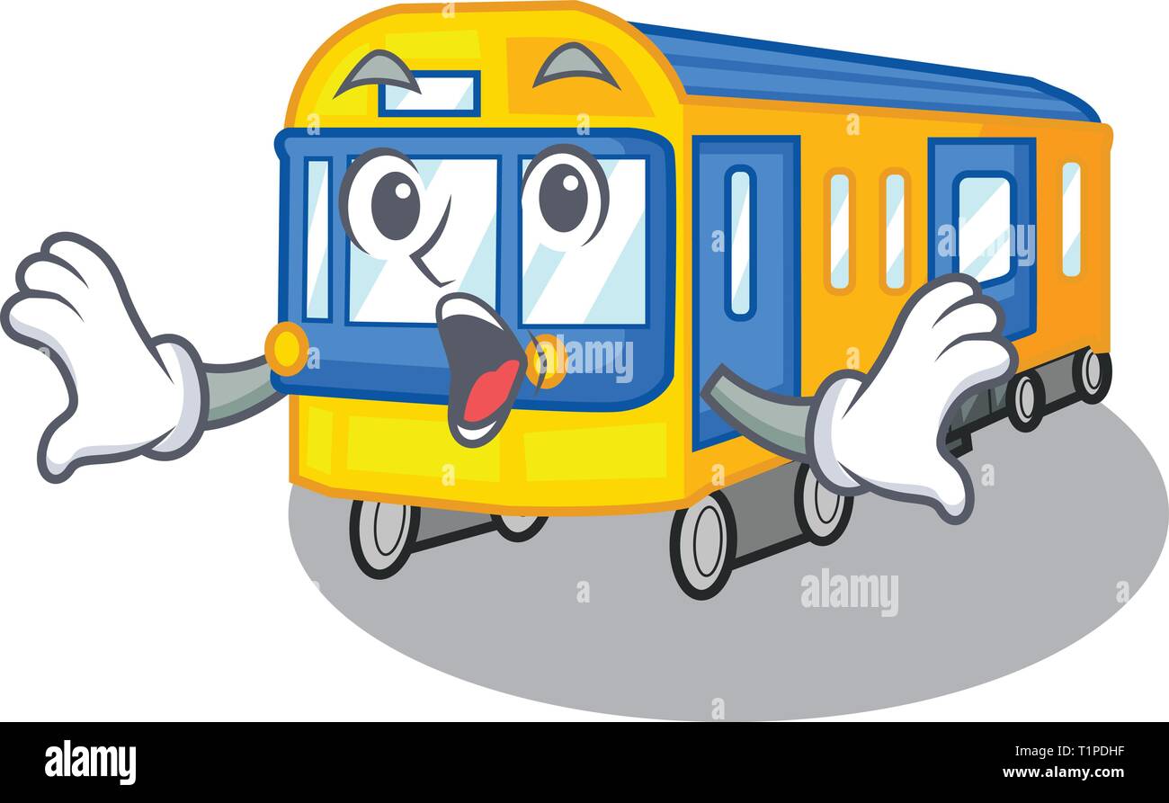 Surpris Subway train isolé dans le cartoon vector illustration Illustration de Vecteur