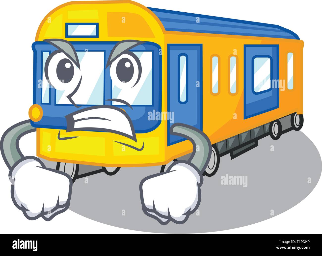 Rame de métro en colère isolé dans le cartoon vector illustration Illustration de Vecteur