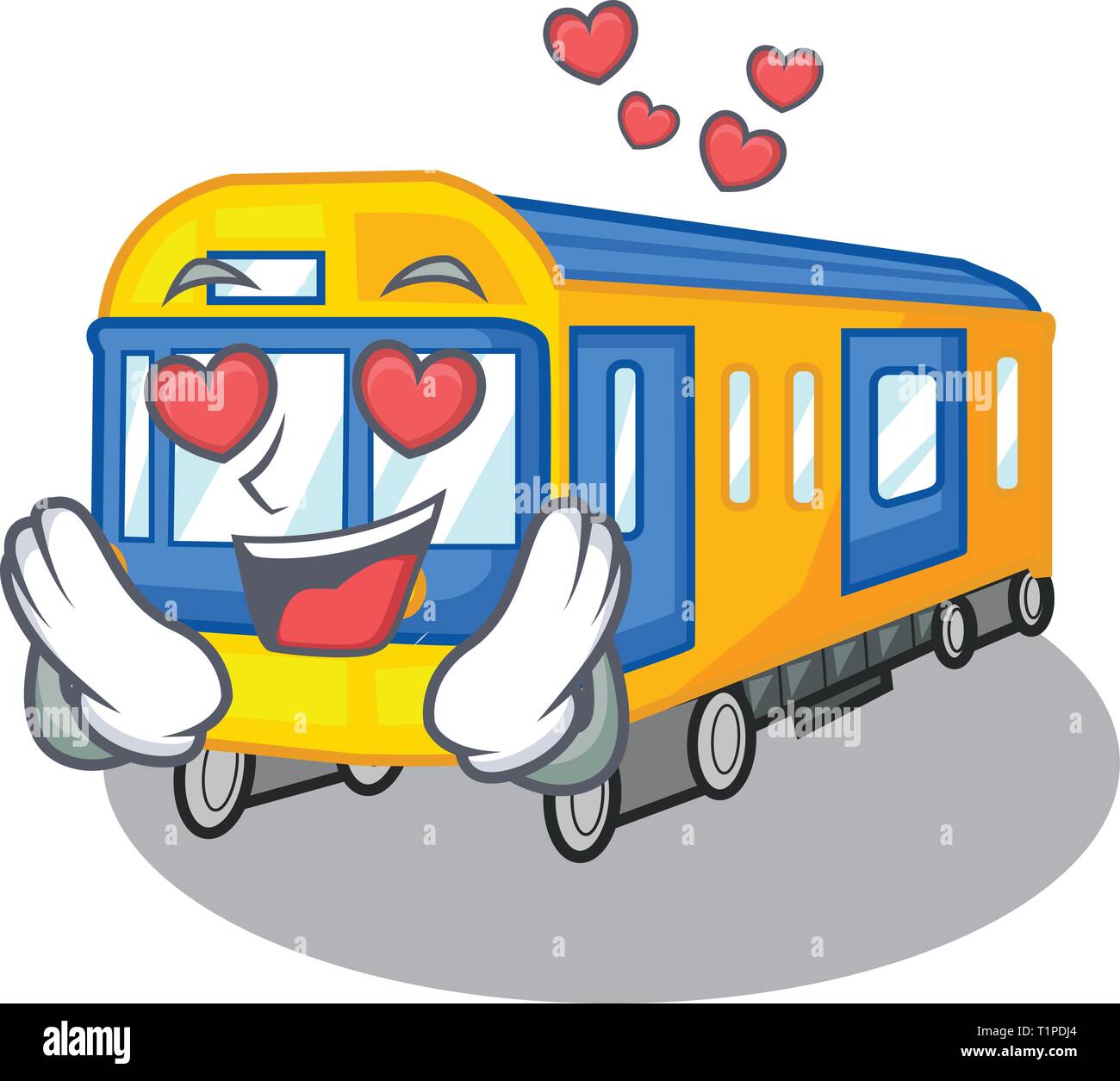 Dans l'amour Subway train isolé dans le cartoon vector illustration Illustration de Vecteur