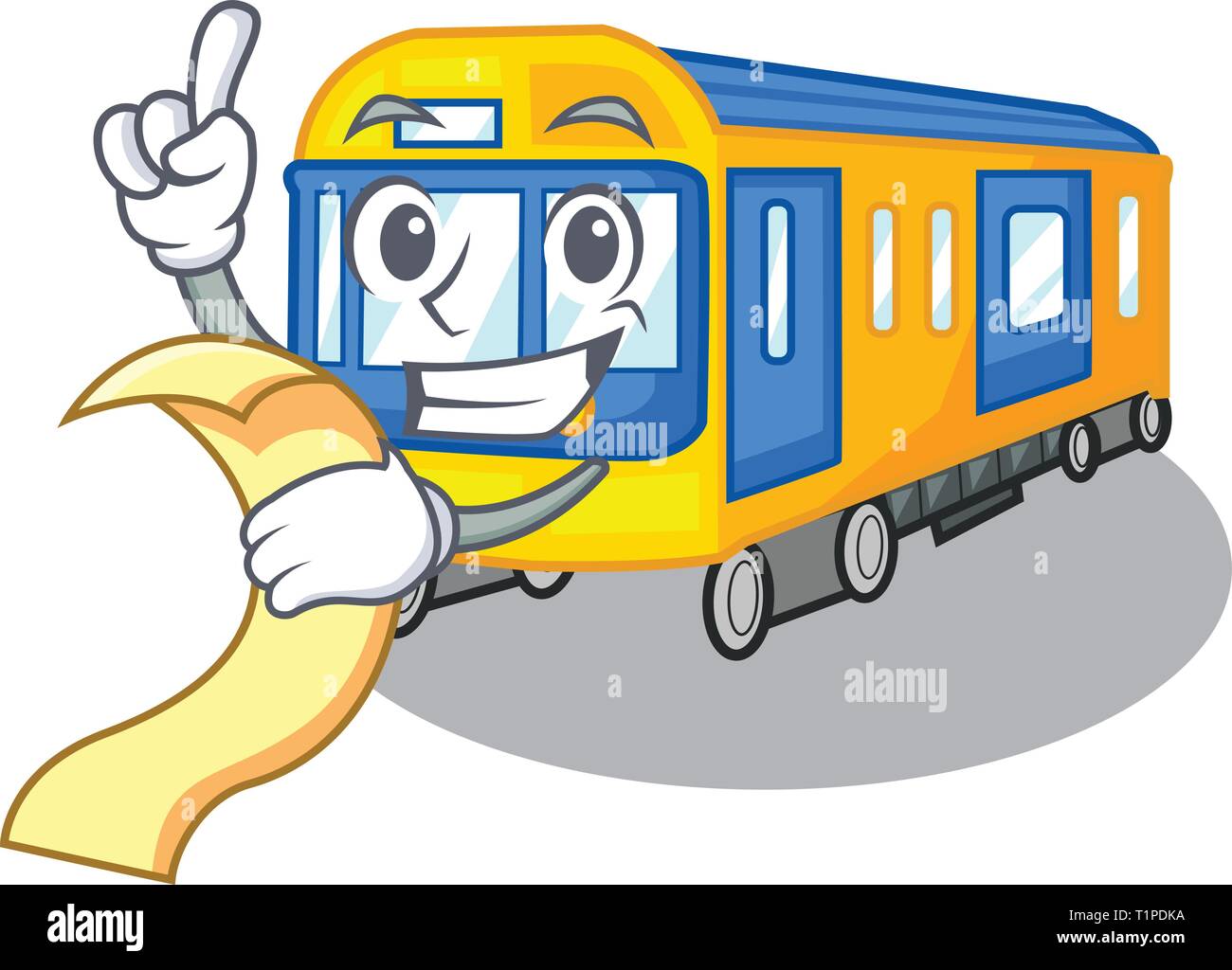 Avec le menu Subway train isolé dans le cartoon vector illustration Illustration de Vecteur