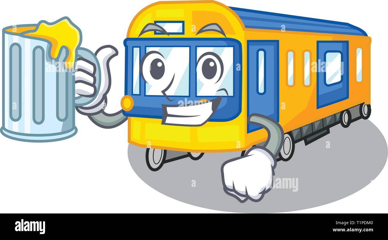 Avec un jus Subway train isolé dans le cartoon vector illustration Illustration de Vecteur