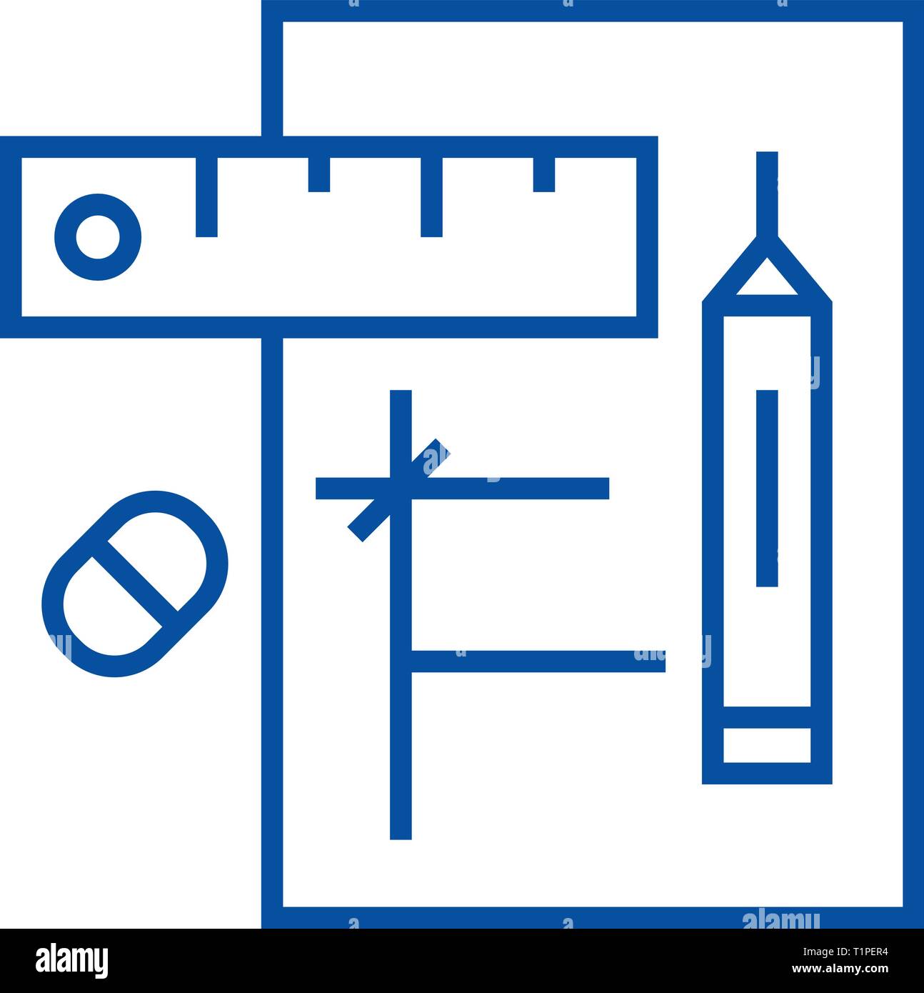 L'icône de la ligne du projet Projet de concept. Projet Projet de télévision, signe, symbole vecteur illustration contour. Illustration de Vecteur