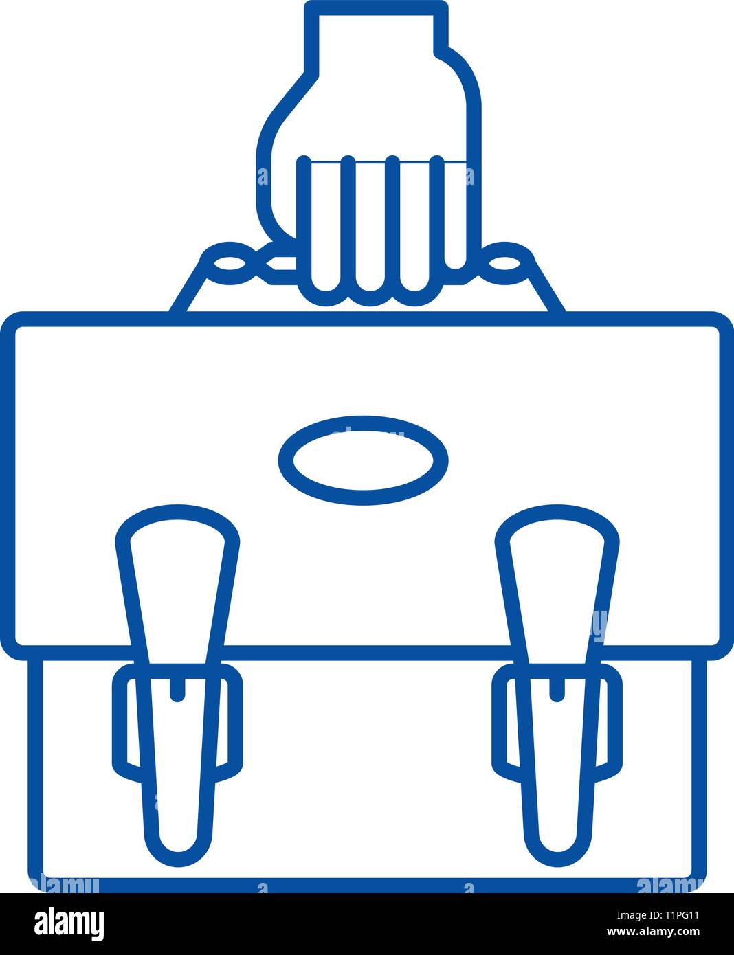 L'icône de la ligne du portefeuille de projet concept. Portefeuille projet télévision, signe, symbole vecteur illustration contour. Illustration de Vecteur