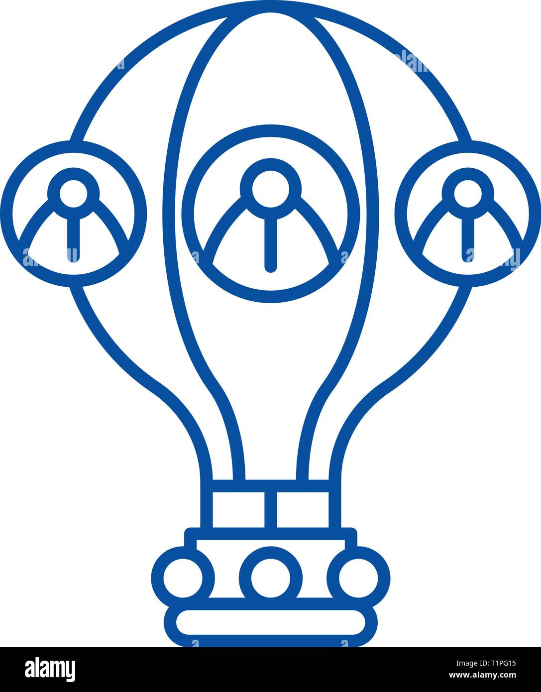 L'icône de la ligne de l'équipe du projet concept. Télévision de l'équipe de projet, signe, symbole vecteur illustration contour. Illustration de Vecteur