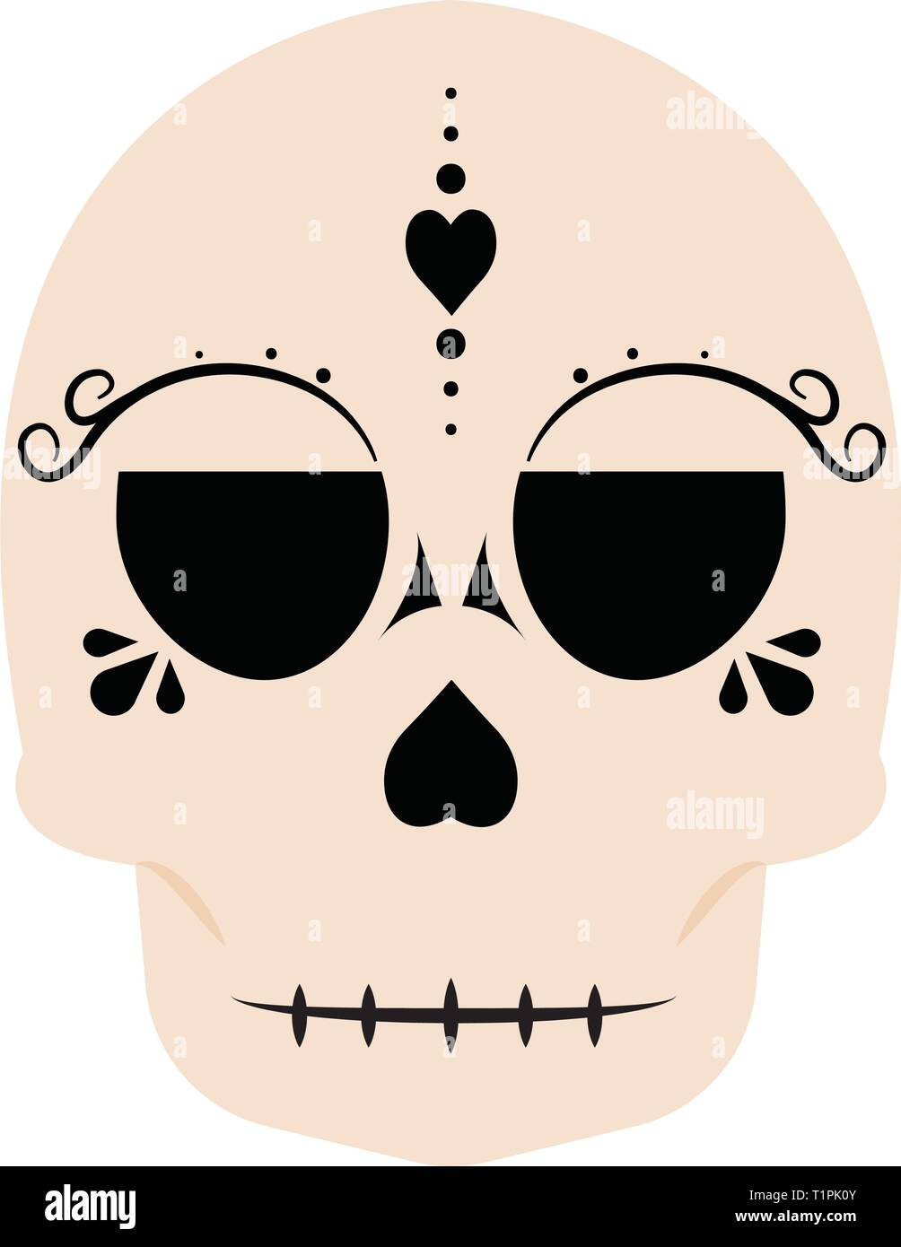 Masque crâne mignon Illustration de Vecteur