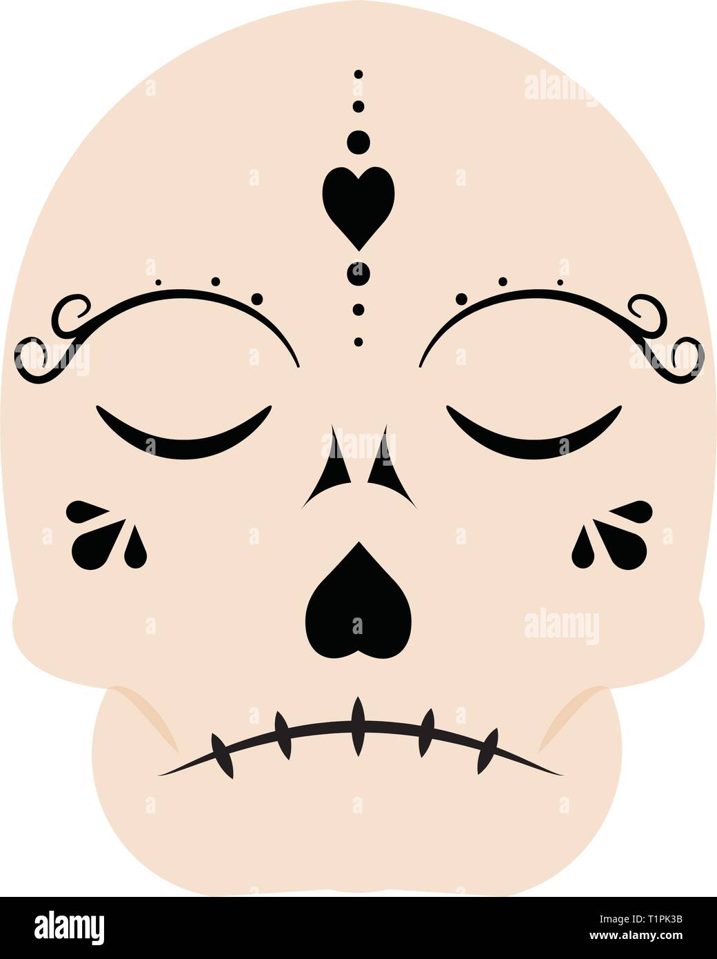 Masque crâne mignon Illustration de Vecteur