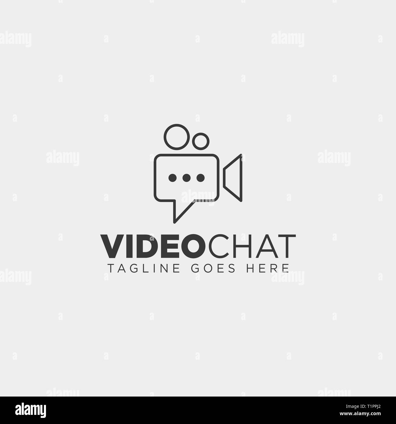 Film chat media video talk ligne simple divertissement modèle logo icône illustration vectorielle - élément vectoriel Illustration de Vecteur