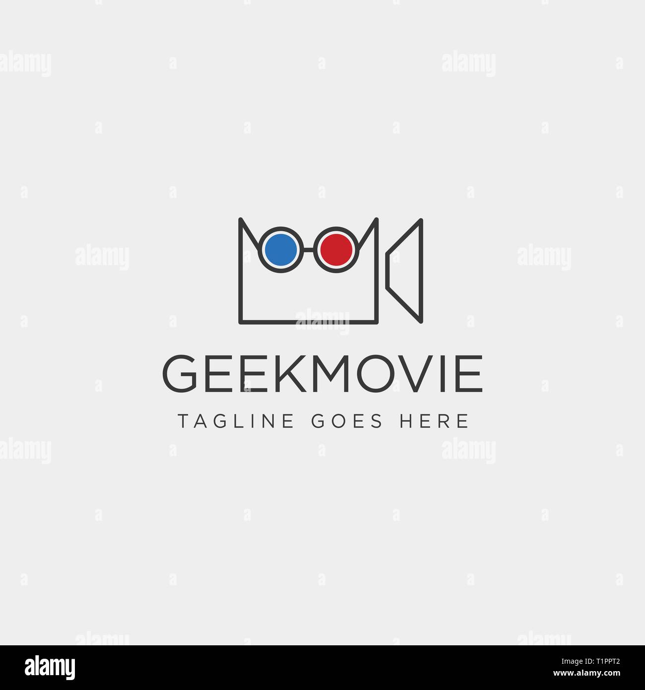 Film geek divertissement vidéo en ligne modèle simple logo illustration vectorielle - élément icône fichier vecteur Illustration de Vecteur