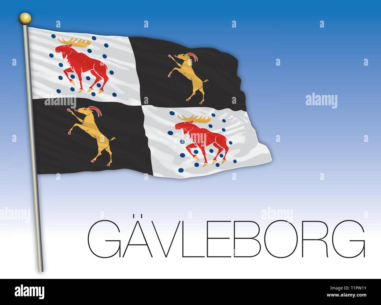 Gavleborg drapeau régional, en Suède, vector illustration Illustration de Vecteur