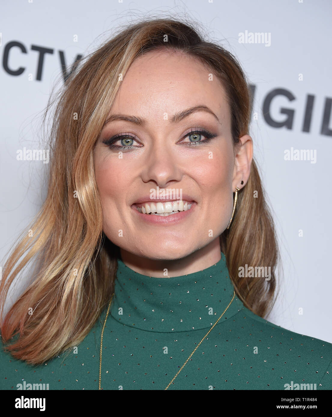Hollywood, Californie, USA. Mar 27, 2019. Olivia Wilde arrive pour le 'A' de vigiles la projection spéciale du Vista theatre. Credit : Lisa O'Connor/ZUMA/Alamy Fil Live News Banque D'Images