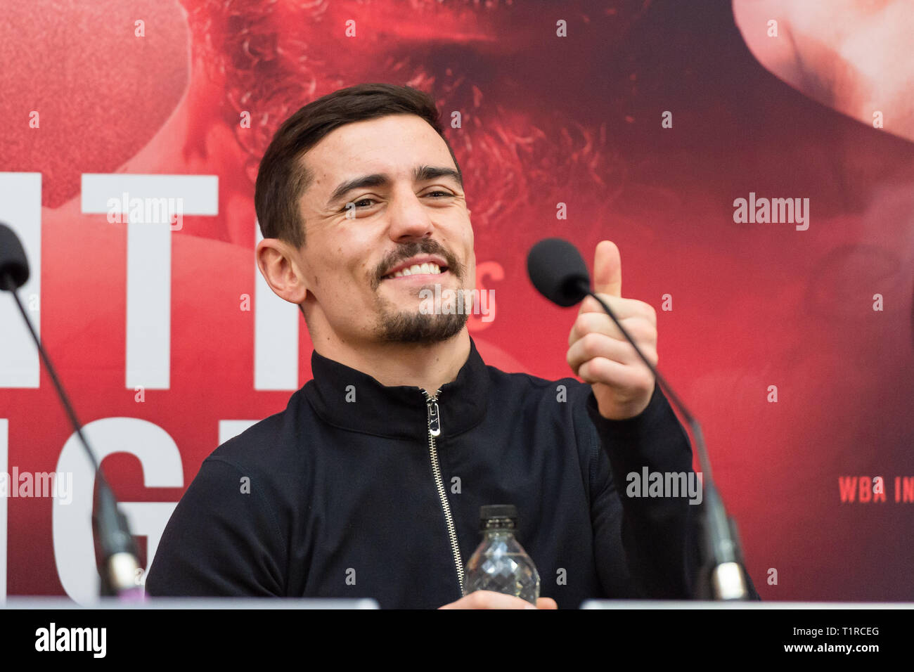 Liverpool, Royaume-Uni. 28 mars, 2019. Anthony Crolla durant la pré-match Conférence de presse finale à la Cunard Building le jeudi 28 mars 2019. LIVERPOOL, en Angleterre. (Usage éditorial uniquement, licence requise pour un usage commercial. Aucune utilisation de pari, de jeux ou d'un seul club/ligue/dvd publications.) Crédit : Taka G Wu/Alamy News Banque D'Images