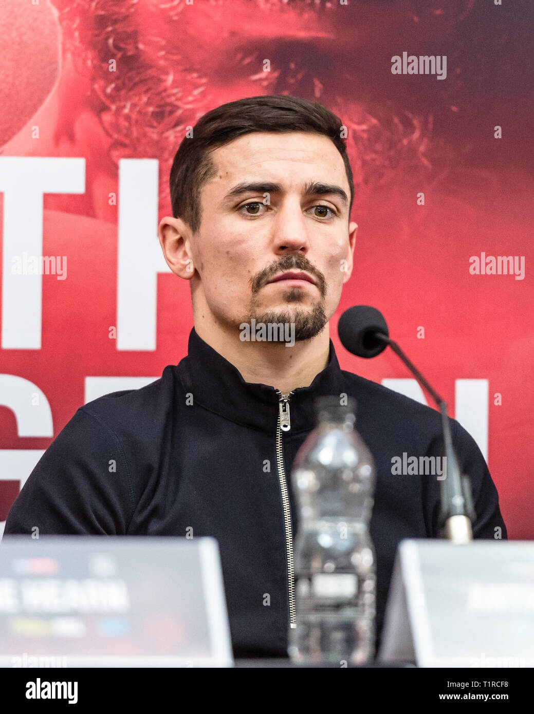 Liverpool, Royaume-Uni. 28 mars, 2019. Anthony Crolla durant la pré-match Conférence de presse finale à la Cunard Building le jeudi 28 mars 2019. LIVERPOOL, en Angleterre. (Usage éditorial uniquement, licence requise pour un usage commercial. Aucune utilisation de pari, de jeux ou d'un seul club/ligue/dvd publications.) Crédit : Taka G Wu/Alamy News Banque D'Images