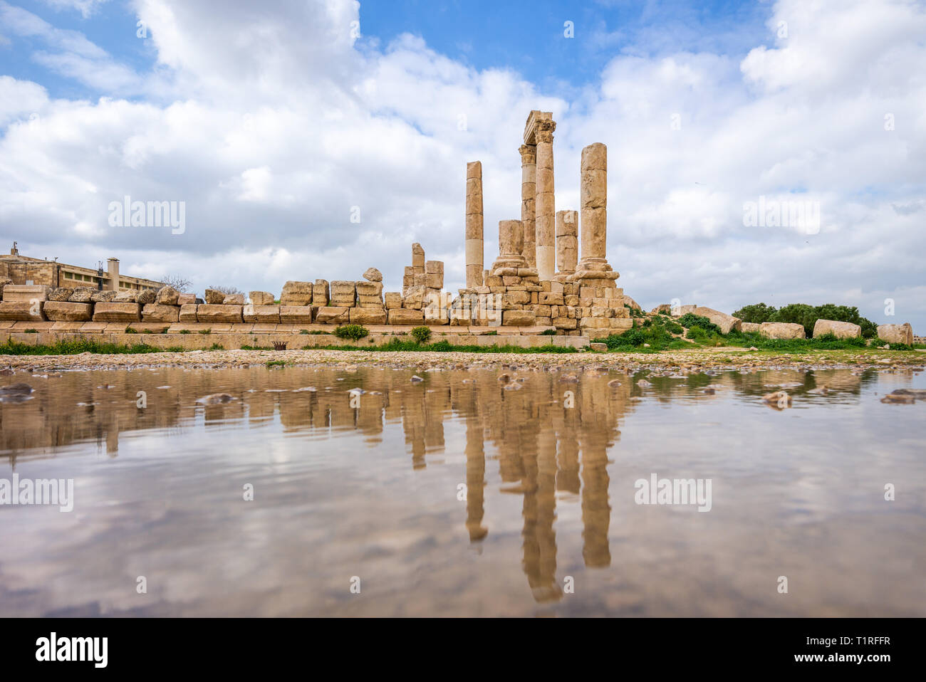 Temple de Hercule sur la citadelle d'Amman en Jordanie Banque D'Images