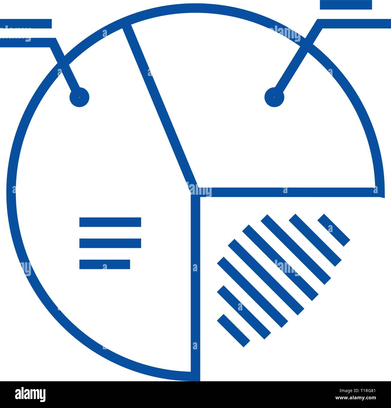 Diagramme à Secteurs Sur L'icône De La Ligne De Connexion Concept ...