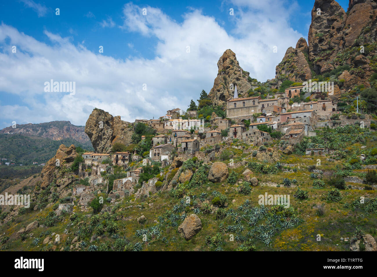 À la vue de l'Italie, ville abandonnée. Banque D'Images