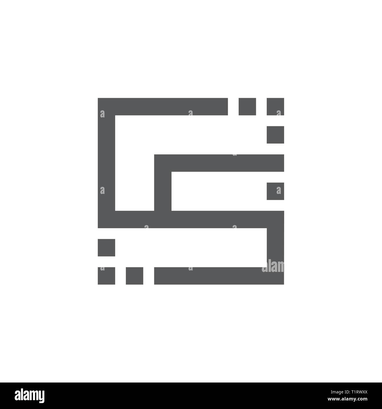 Résumé Points lettres cs logo vector ligne géométrique Illustration de Vecteur