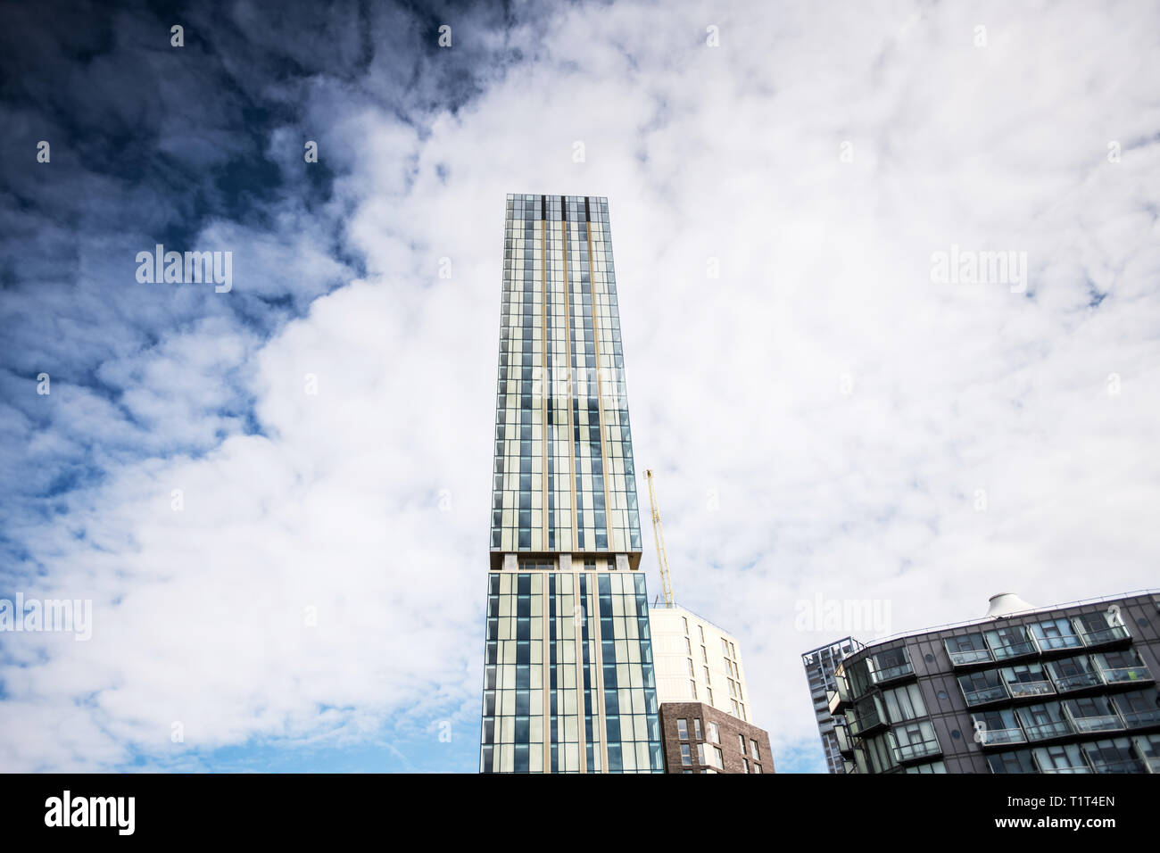 100 Greengate (pendant le développement connu sous le nom de Cour de change) est un gratte-ciel résidentiel à Salford, Greater Manchester, Royaume-Uni. Banque D'Images