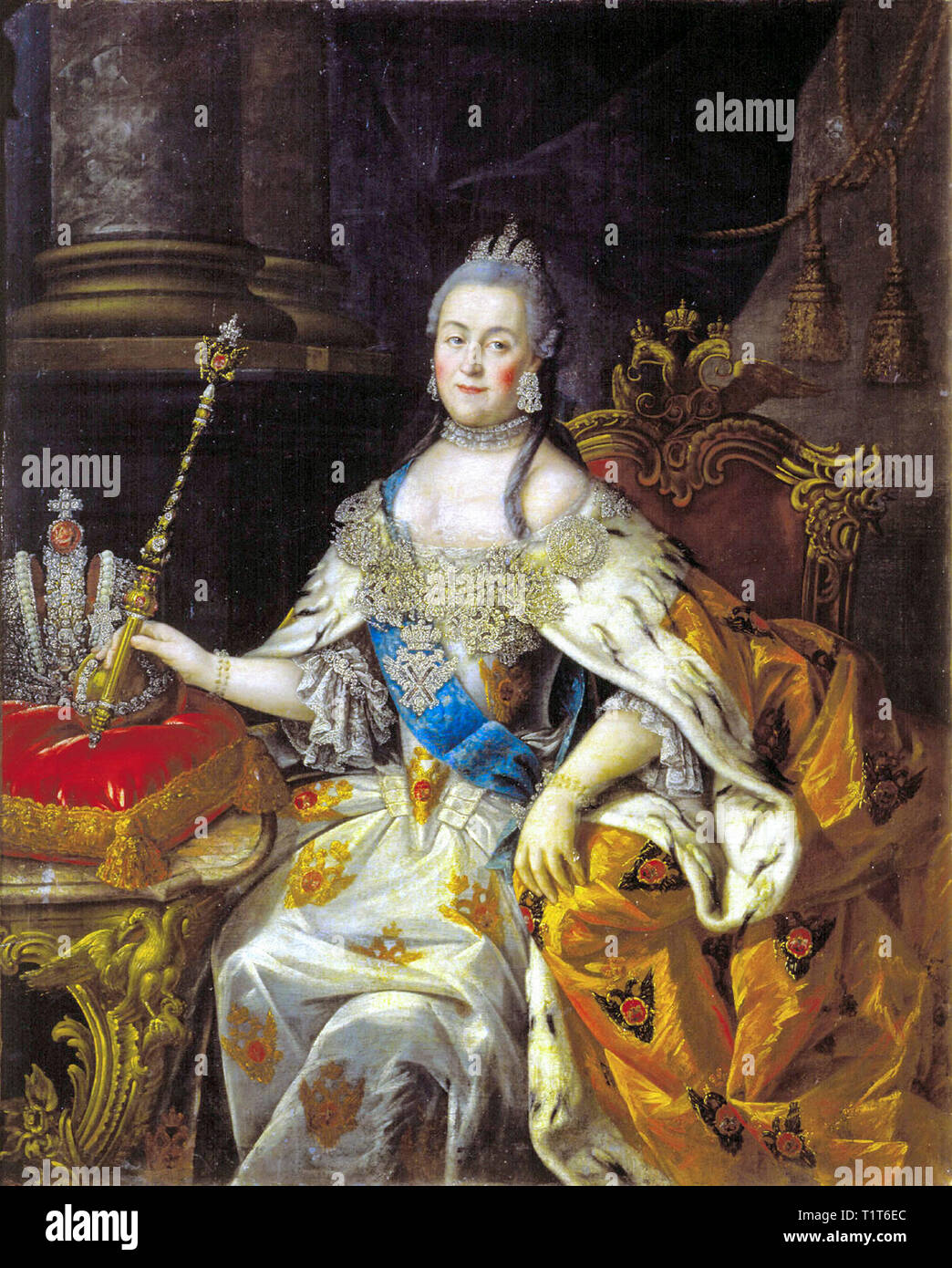 Portrait de Catherine II de Russie (1729-1796), Alekseï Antropov, 18e siècle Banque D'Images