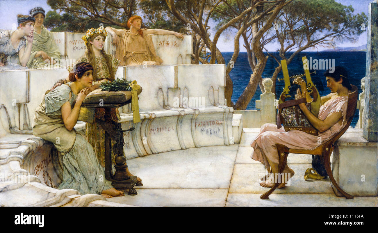 Lawrence Alma Tadema, Sappho et Alcaeus, peinture, 1881 Banque D'Images