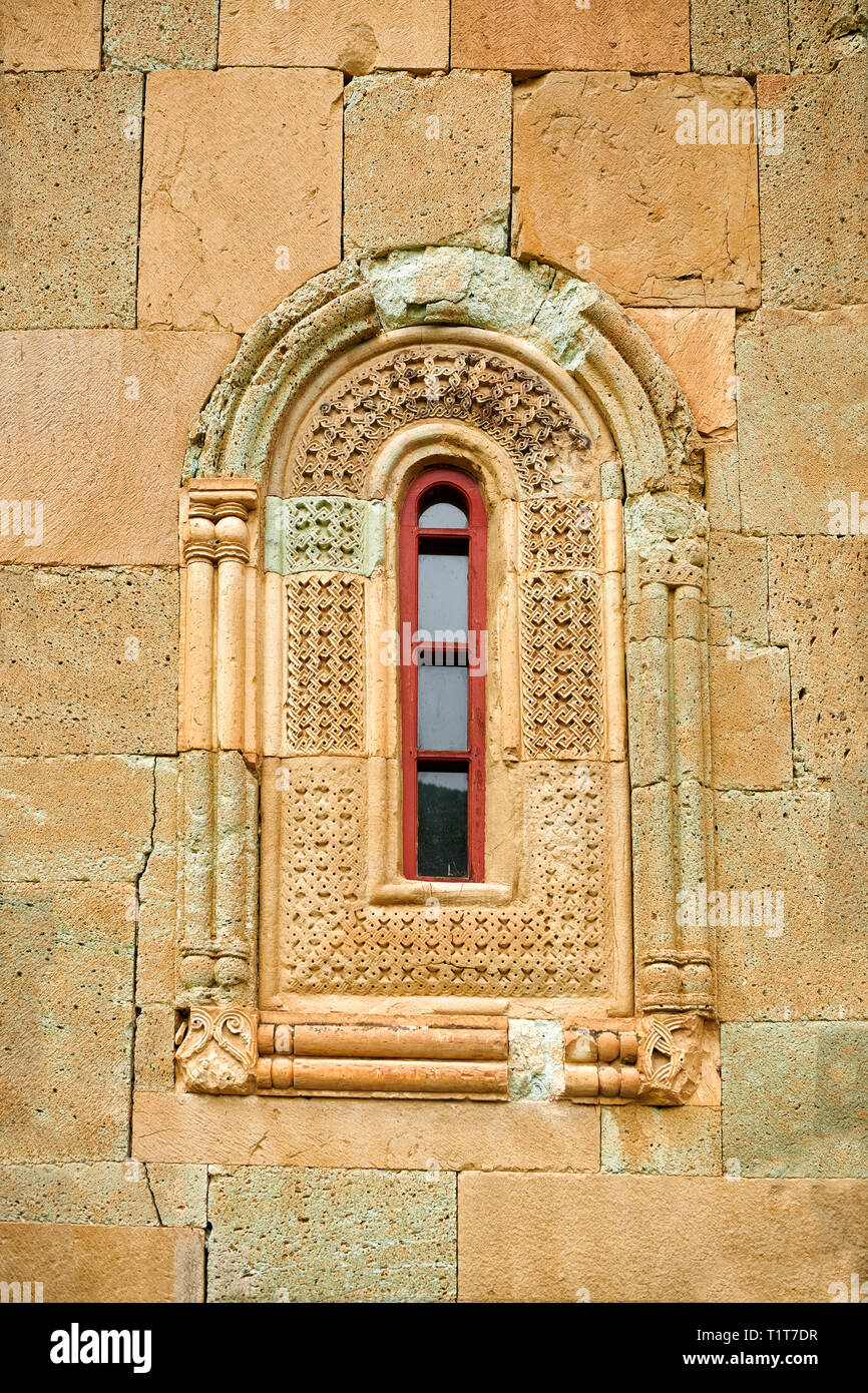 Photo & image de l'extérieur de sculptures géométriques reief détails architecturaux de Betania (Bethania ) Monastère de la Nativité de la Mère de Dieu Banque D'Images