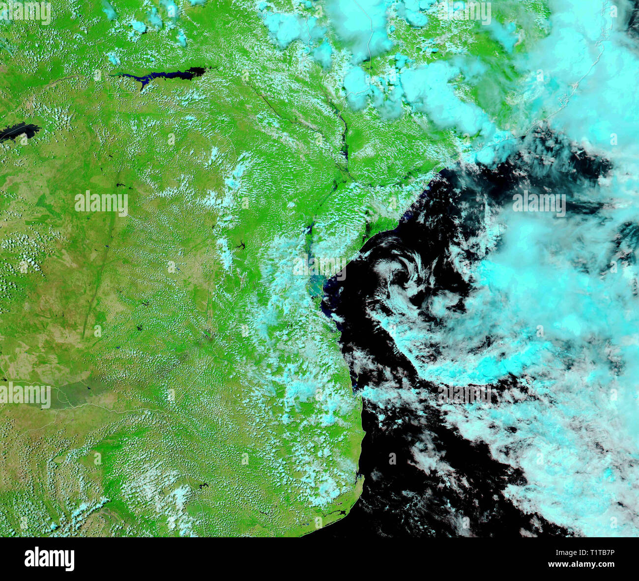 Mar 21, 2019 - Mozambique - Mozambique de plaine d'inondation après Cyclone. Cyclone tropical Idai couper une partie par le Mozambique, le Zimbabwe et le Malawi, Banque D'Images