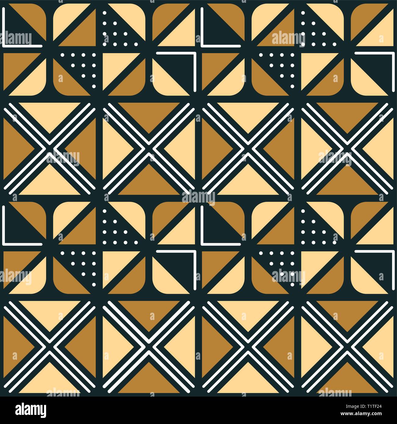 L'Afrique de l'ornement avec des éléments triangulaires. Modèle sans couture pour les textiles. Border pour la décoration des vêtements au style Africain. Illustration de Vecteur