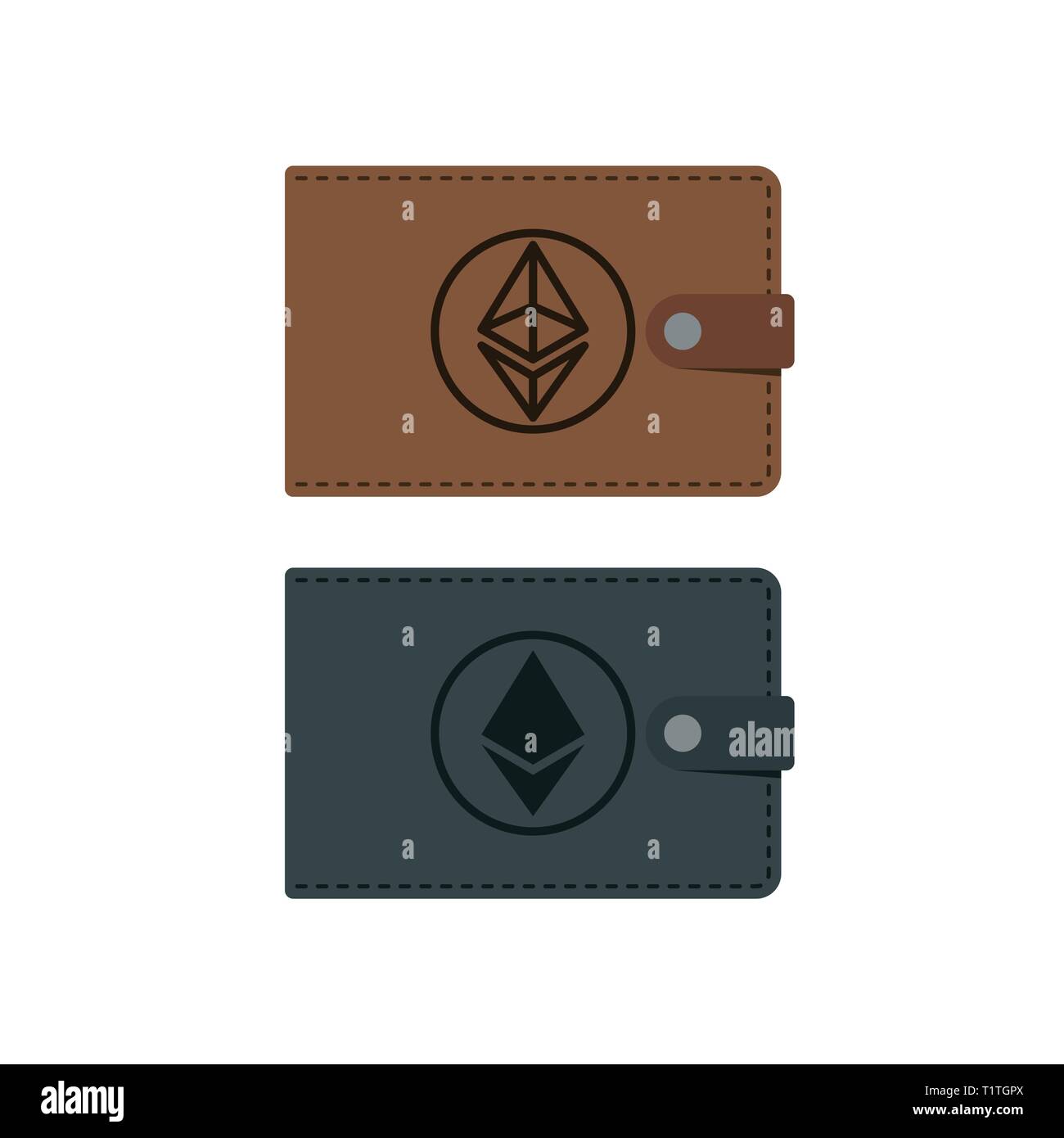 Vector ethereum portefeuille avec des pièces de monnaie, cryptocurrency  dans le portefeuille. Ethereum pièces dans le porte-monnaie vector  illustration Image Vectorielle Stock - Alamy